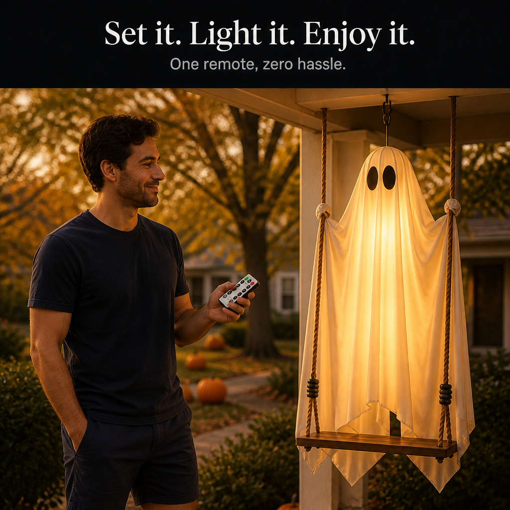 Sway Hollow – Poseable Satin Glowing Ghost Swing Decor
