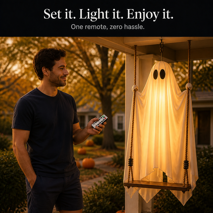 Sway Hollow – Poseable Satin Glowing Ghost Swing Decor
