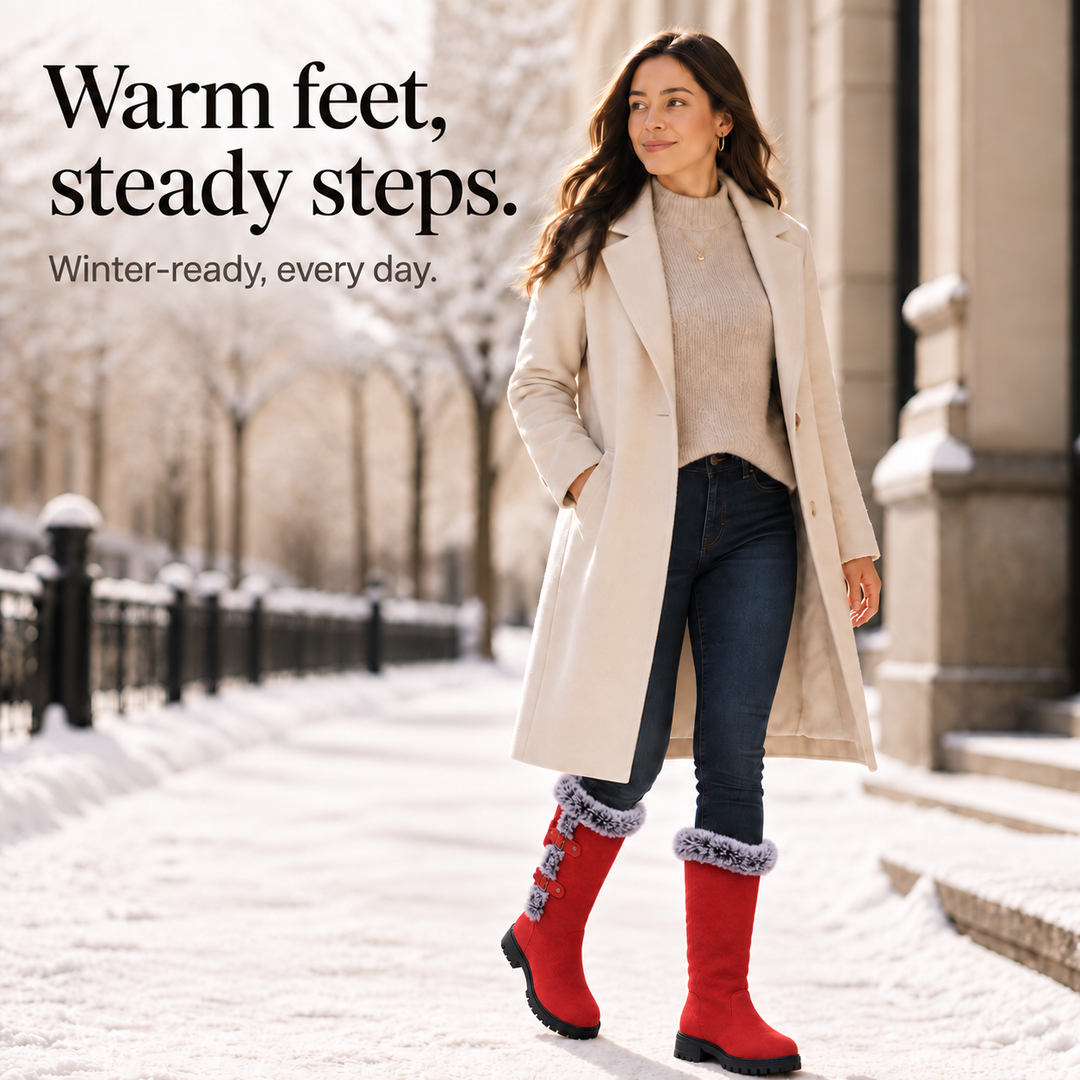 Frostella – Fur-Trimmed Suede Knee-High Winter Boots