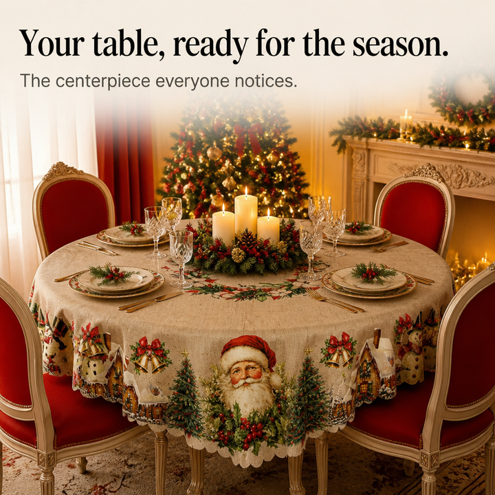 Noelora – Embossed Christmas Print Tablecloth