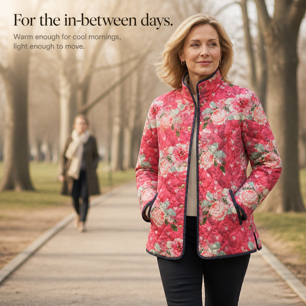 Wearbella – Floral Print Quilted Puffer Jacket