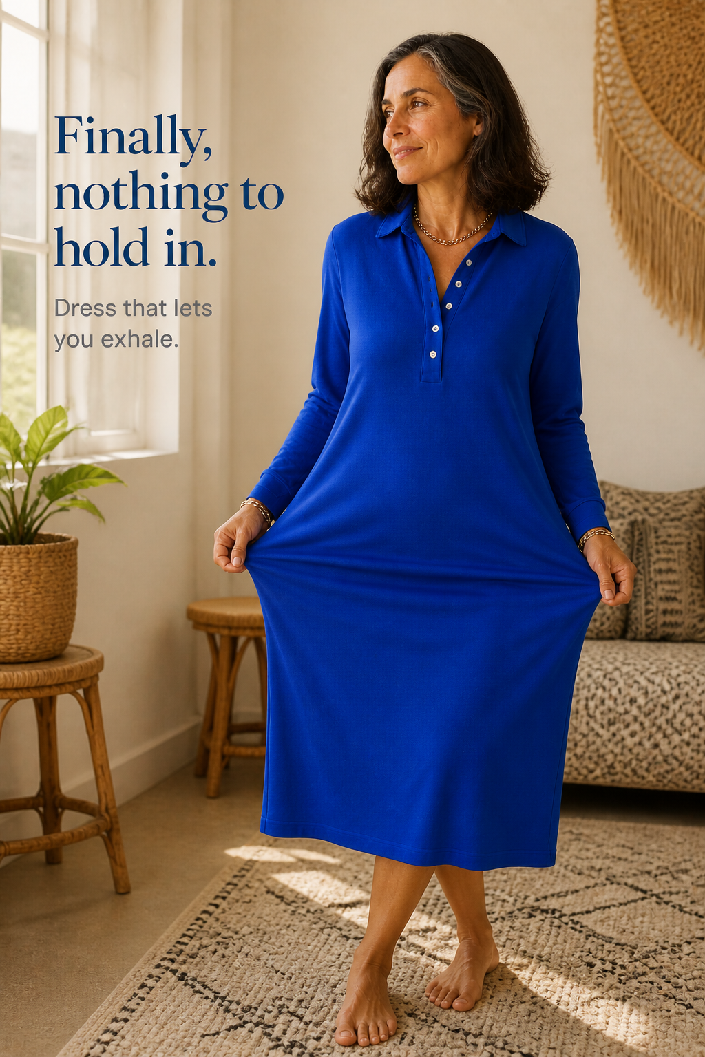 Wearbella – Ribbed Knit Long-Sleeve Sweatshirt Dress