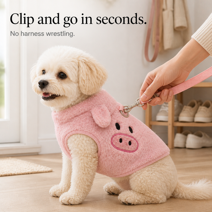 CozyTrail – Fleece-Lined Dog Vest With Leash Ring
