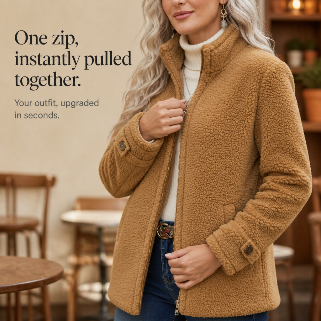 Wrapfield – Sherpa Fleece Stand Collar Zip Jacket