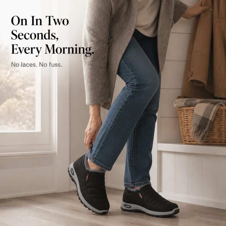 Snowelle – Fleece-Lined Padded Slip-On Ankle Boots