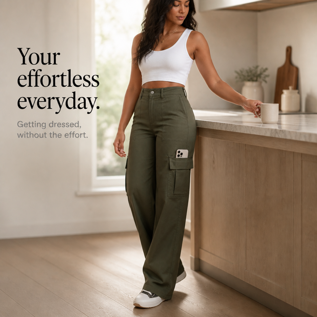 Wearbella – High Waist Wide Leg Cargo Pants