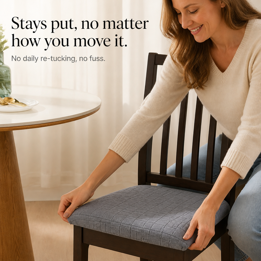 Jacquard Haven – Stretch Jacquard Dining Chair Seat Cover (4set or 6set)
