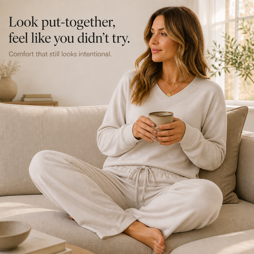 Draperie – Vertical-Seam Drawstring Knit Lounge Set
