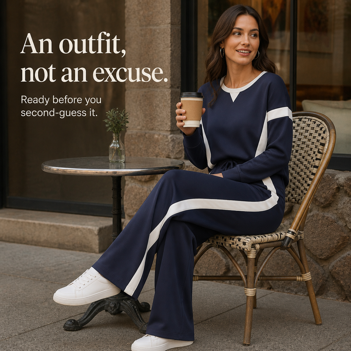Lunessa – Contrast Stripe Wide-Leg Lounge Set