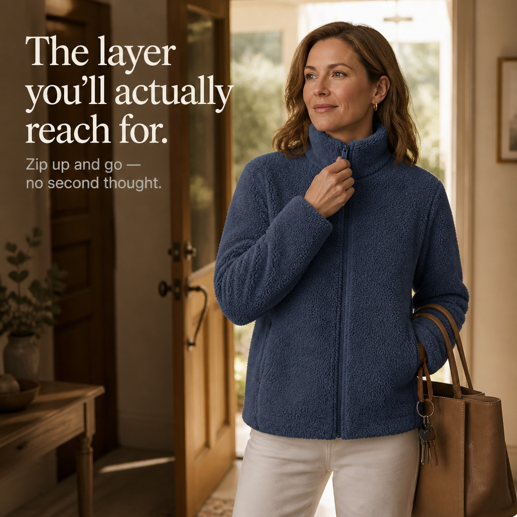 Velora – Plush Fleece Stand-Collar Jacket