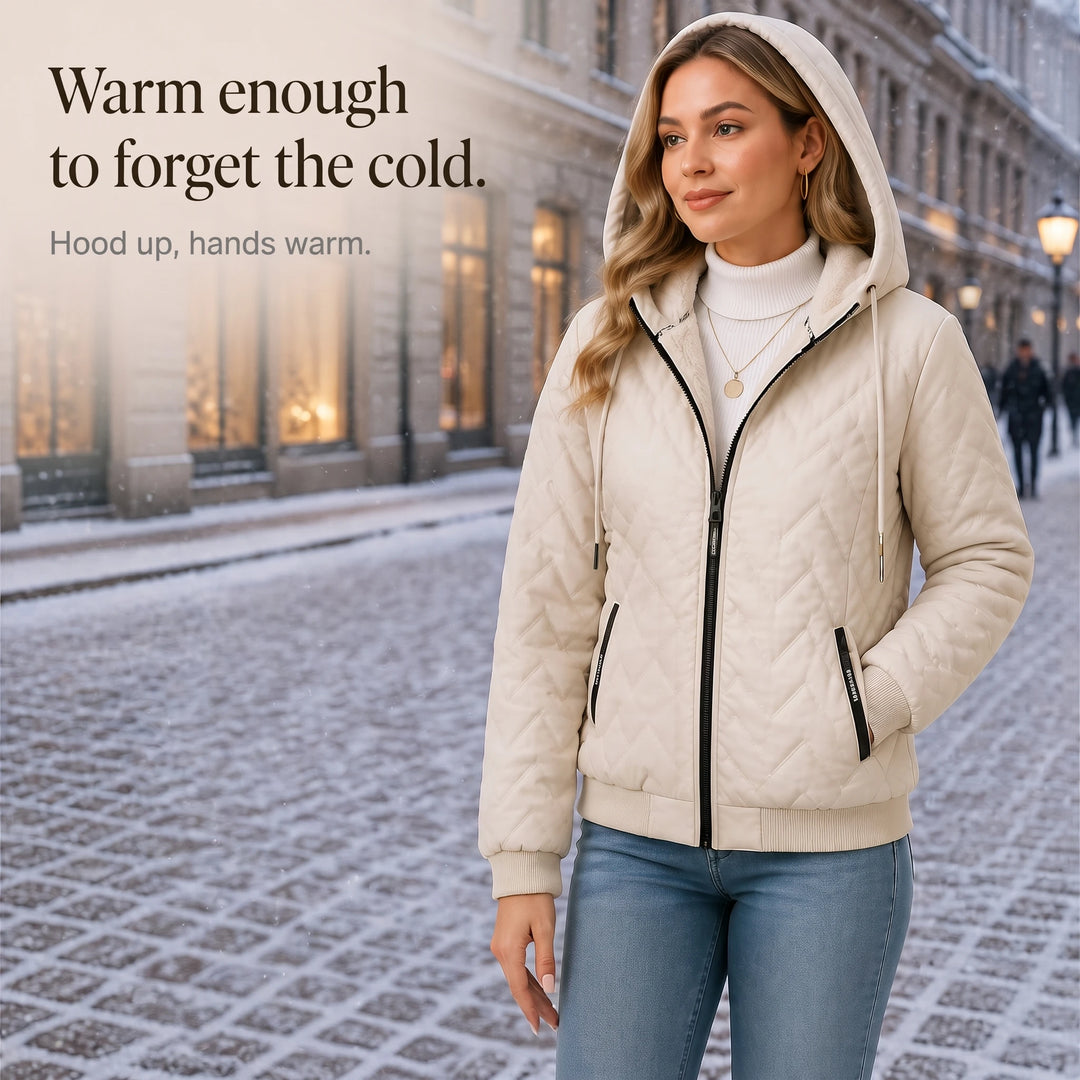Velora – Quilted Hooded Winter Jacket