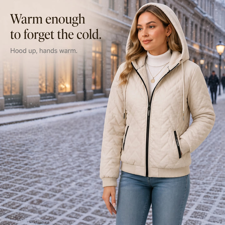 Velora – Quilted Hooded Winter Jacket