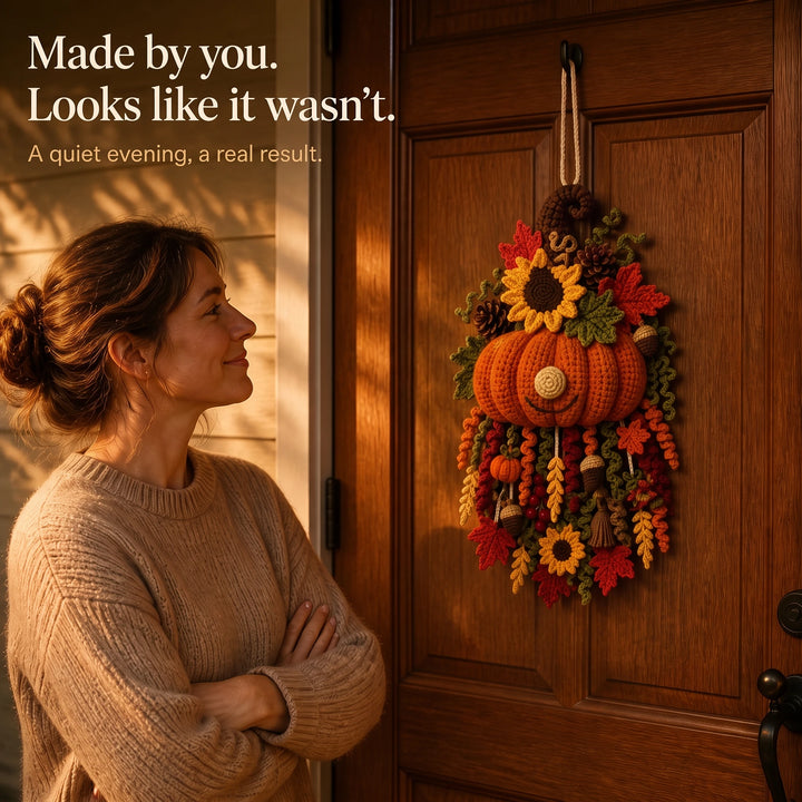 Hearth & Stitch – Layered Crochet Seasonal Door Hanger