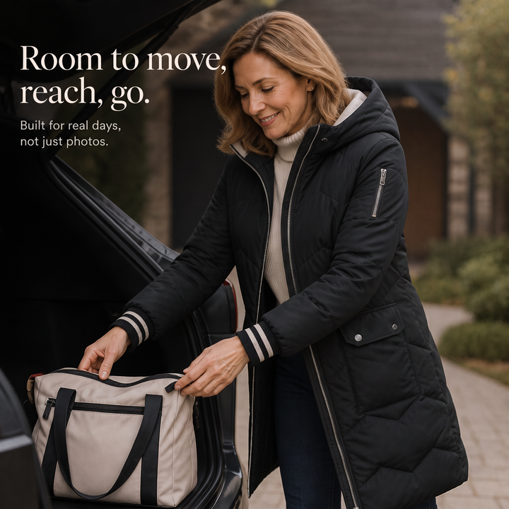 Cozyelle – Hooded Mid-Length Puffer Coat