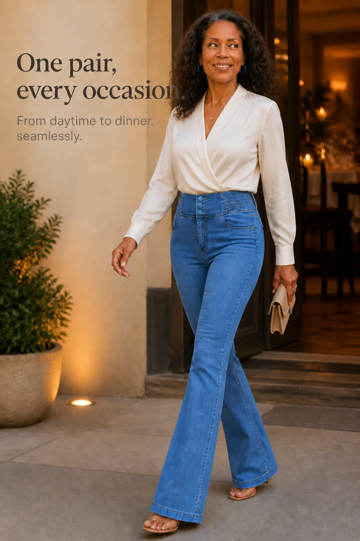 Flarelyn – High-Waisted Stretch Flare Jeans