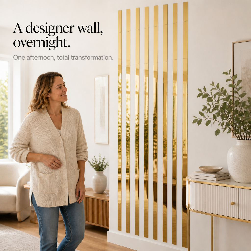 Mirrora – Self-adhesive Mirror-Like Wall Strips (20 pieces)