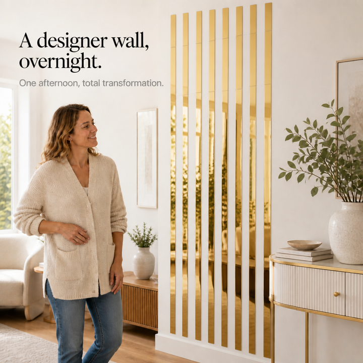 Mirrora – Self-adhesive Mirror-Like Wall Strips (20 pieces)