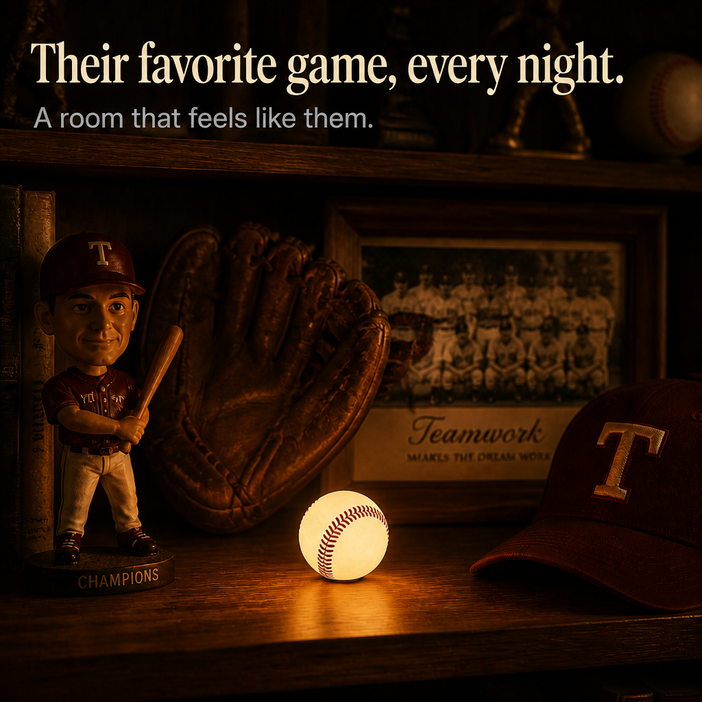 Home Plate Glow – Baseball Stitching Night Light