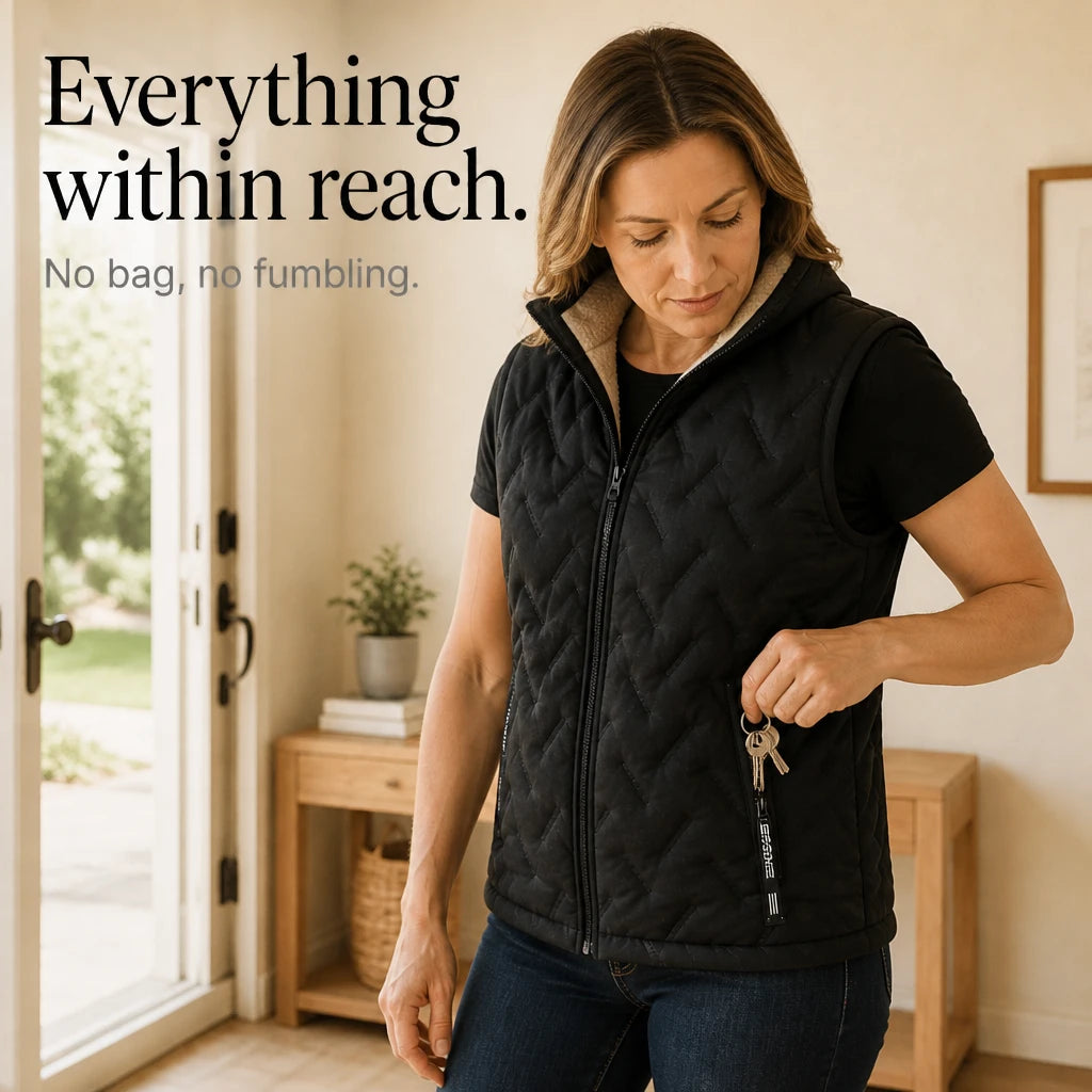 Easewell – Fleece-Lined-Look Zip-Pocket Vest