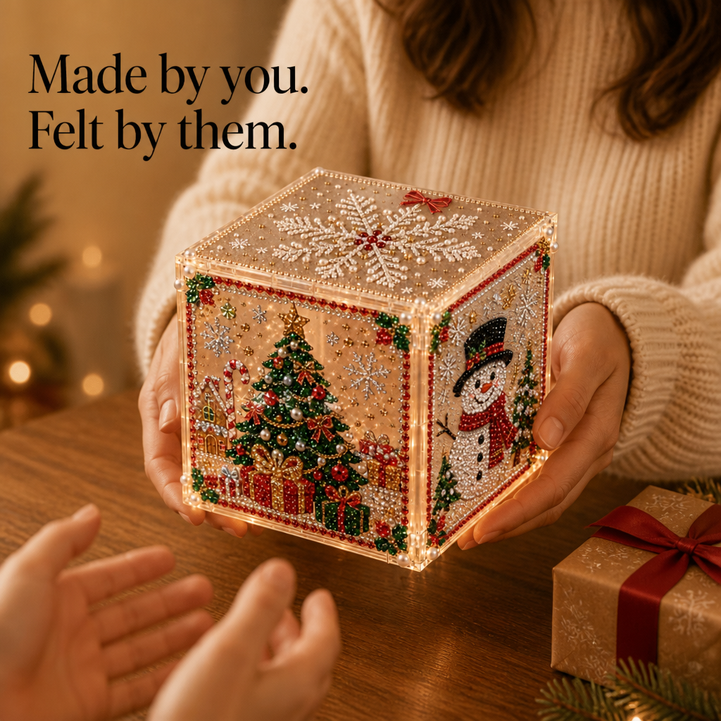 MerryFacet – 3D Diamond-Painted Christmas Gift Box