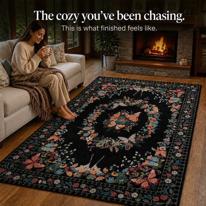 Florenza – Floral Butterfly Print Area Rug