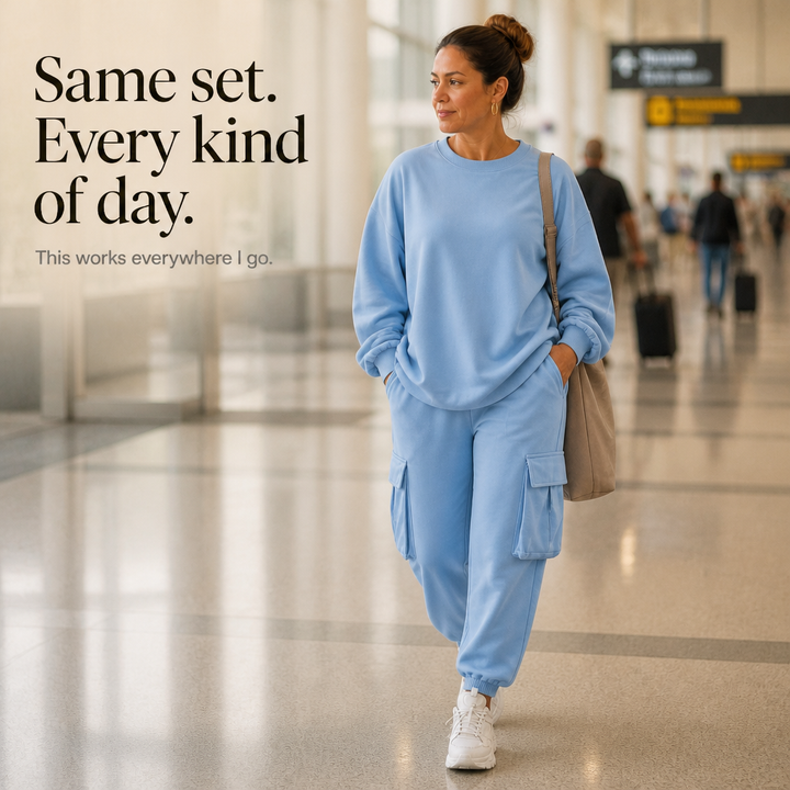 Wearbella – Crew-Neck Top And Cargo Pant Set