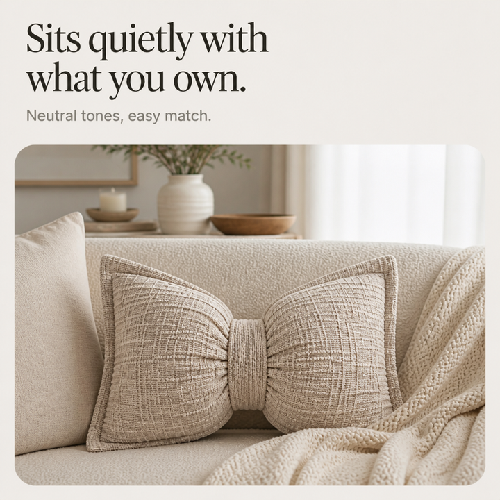 Bowsoft – Chenille Look Bow-Shaped Throw Pillow