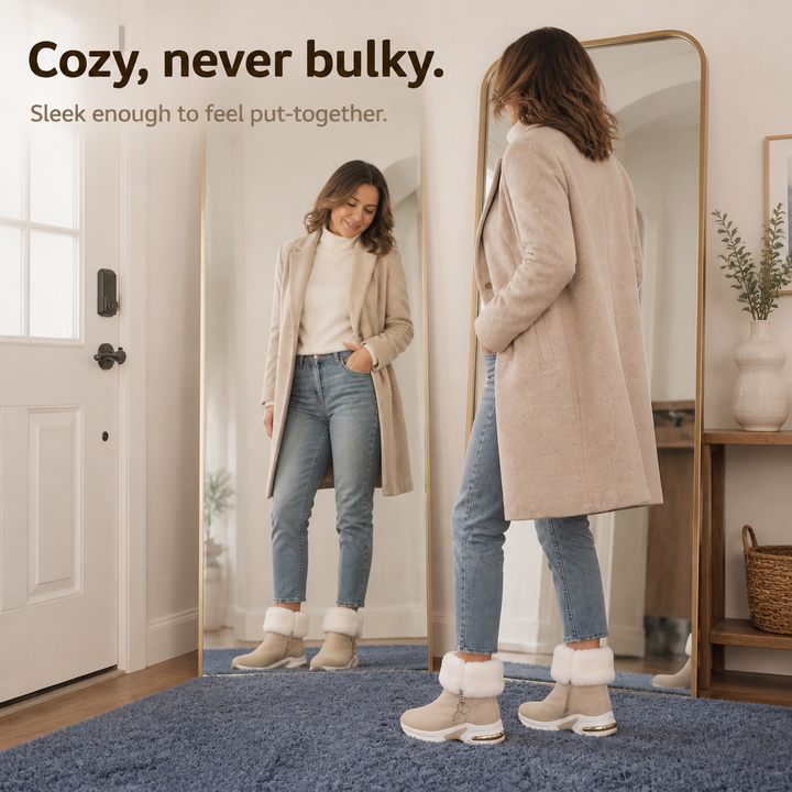 CozyLift – Plush-Cuff Zip-Up Ankle Boots