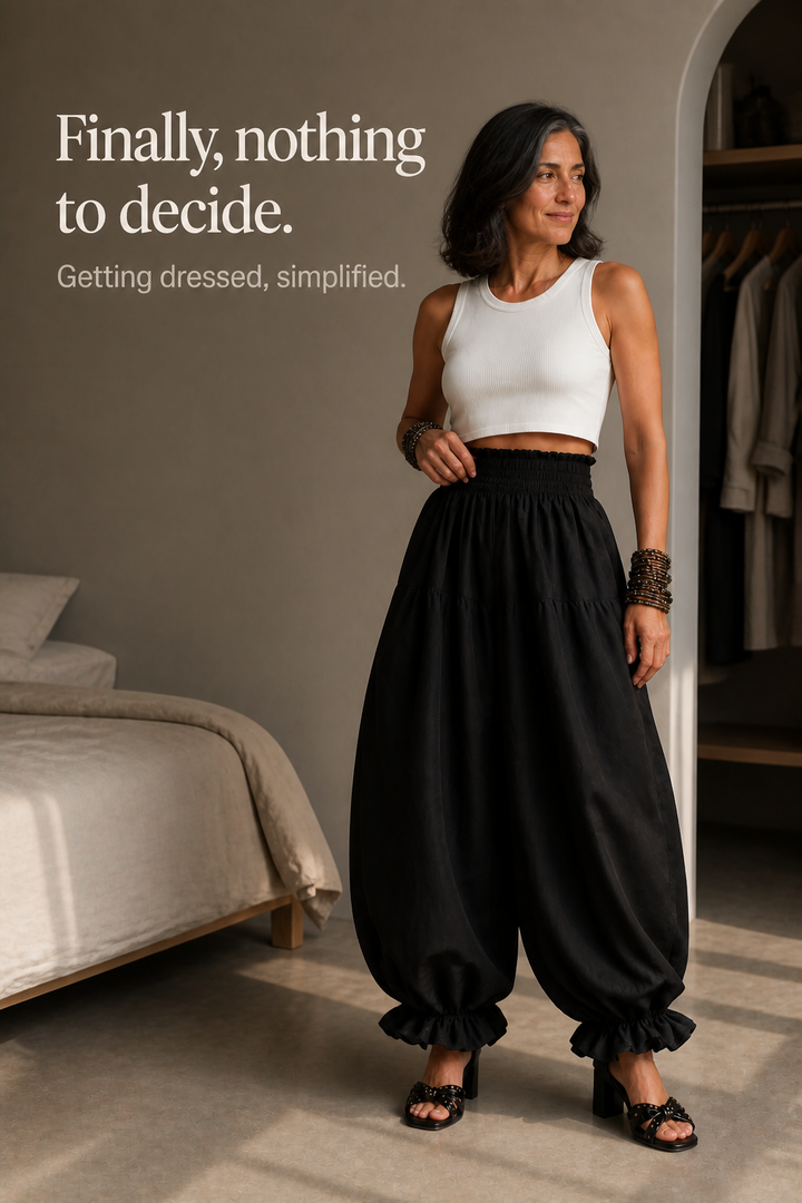 Wearbella – Smocked Waist Ruffled Hem Wide Leg Pants