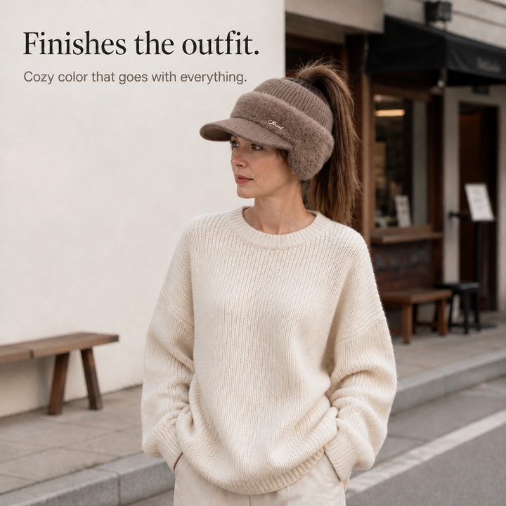 Warmelle – Open-Crown Knitted Ponytail Beanie