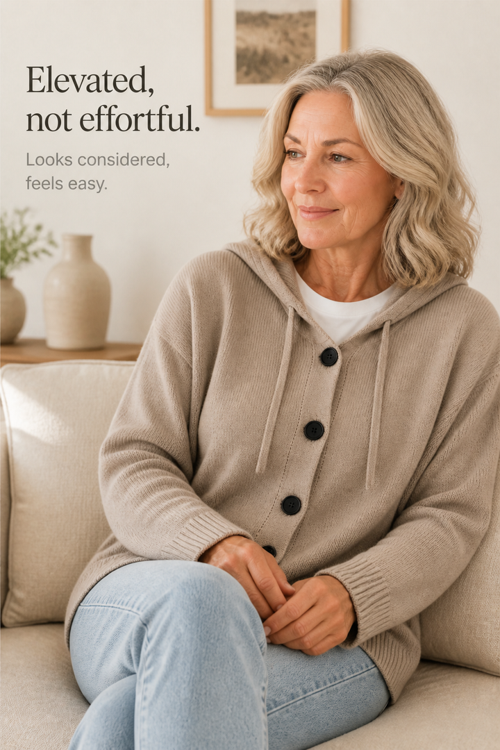 Wearbella – Hooded Ribbed Knit Drawstring Cardigan