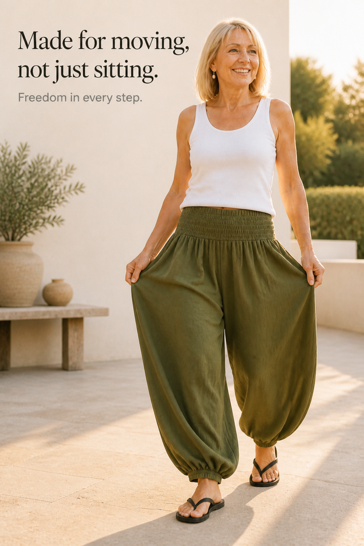 Wearbella – Smocked Waist Lantern Leg Harem Pants