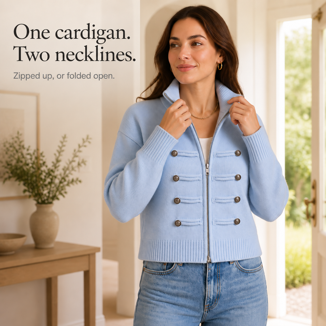 Wearbella – Hussar Knot-Detail Zip Cardigan