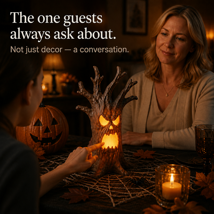 Hollowyn – Carved Face Glow-Through Tree Trunk
