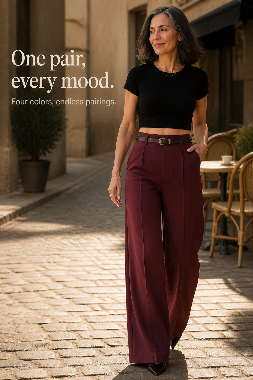 Setwear – High-Waisted Wide-Leg Trousers With Belt