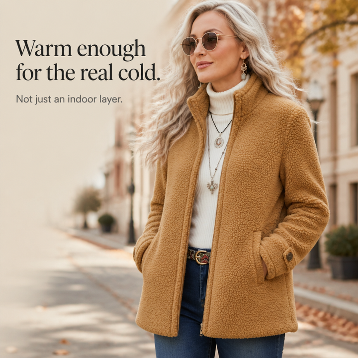 Wrapfield – Sherpa Fleece Stand Collar Zip Jacket