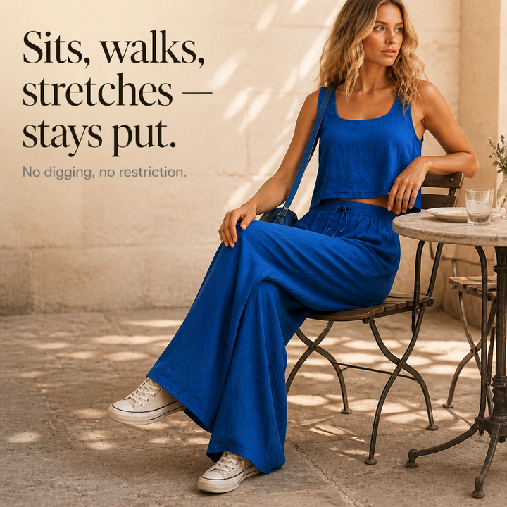 Crinklewear – Crinkle Cami And Wide-Leg Pants Set