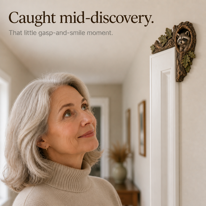 Hollowbrook – Raccoon Tree Hollow Doorframe Topper