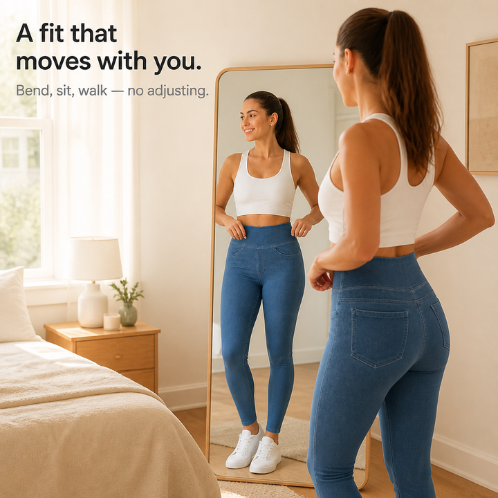 Wearbella – High-Waisted Denim-Look Jeggings