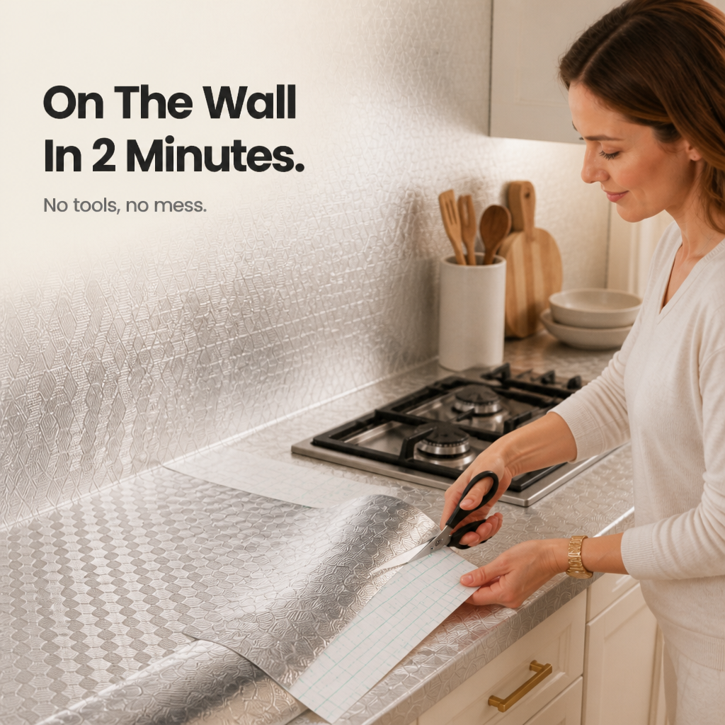 Cooltex – Heat-Resistant Foil Backsplash Liner
