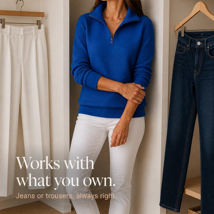 Collara – Textured Quarter-Zip Collared Pullover