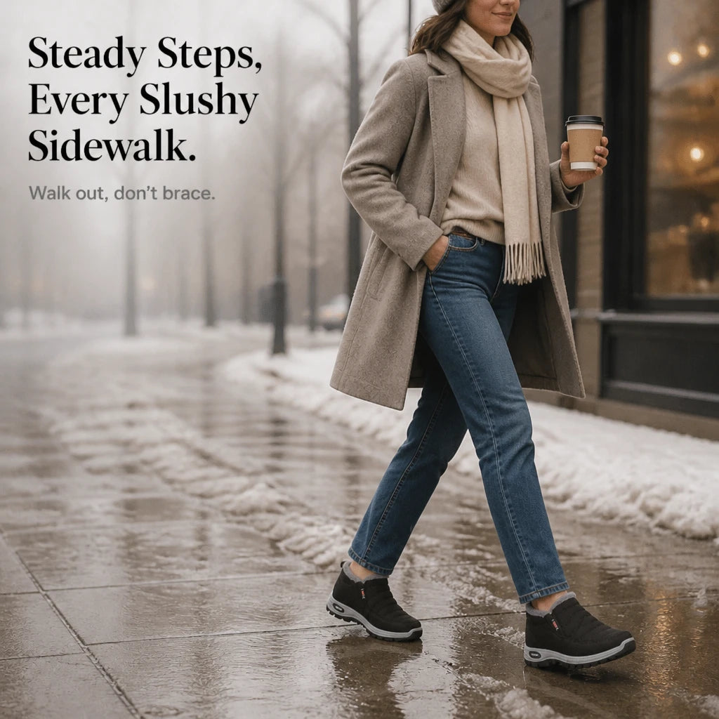 Snowelle – Fleece-Lined Padded Slip-On Ankle Boots