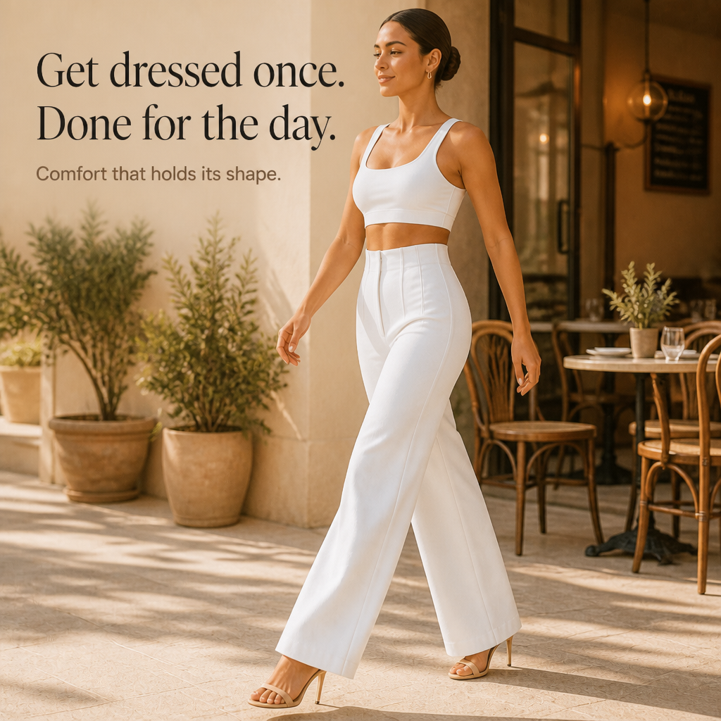 Holdline – High Waisted Pleated Wide Leg Trousers
