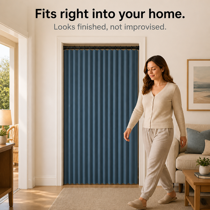 Foldura – No-Drill Magnetic Accordion Door Curtain