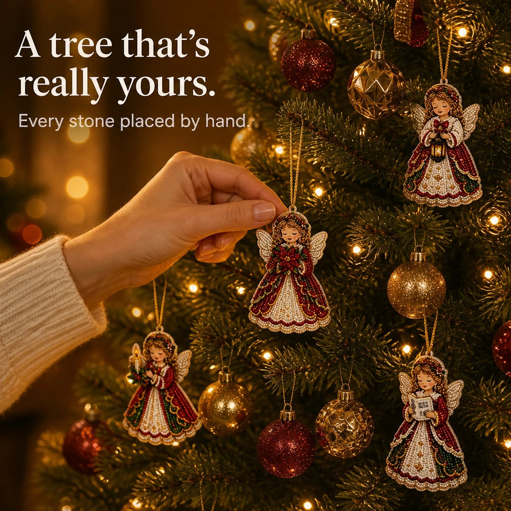 Twinklecraft – Rhinestone Angel Christmas Ornament (12 pieces)