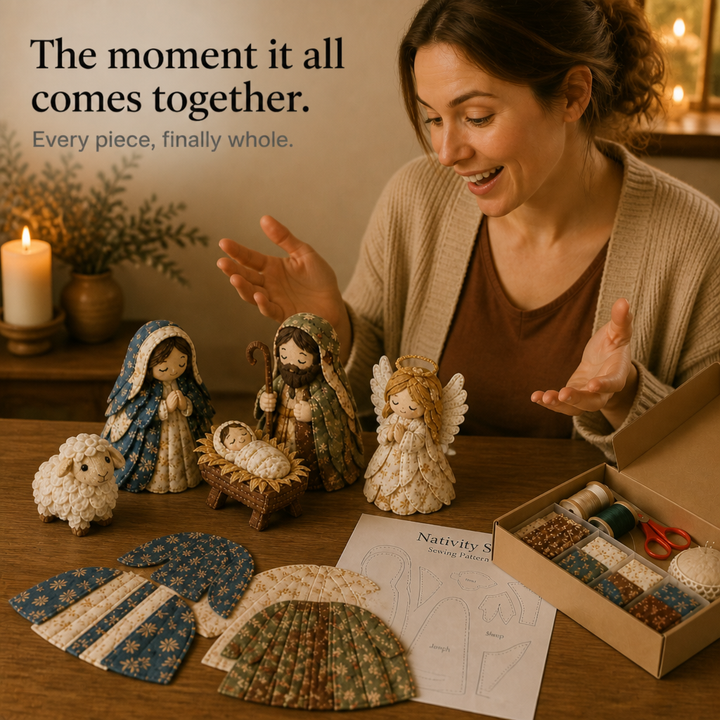 Heirloom & Hollow – Patchwork Fabric Nativity Sewing Kit