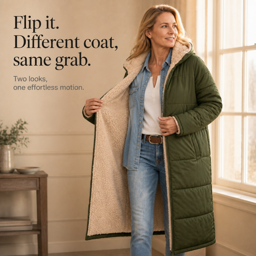 Wintervia – Reversible Sherpa Windproof Long Coat