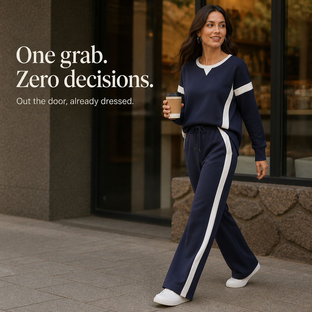 Lunessa – Contrast Stripe Wide-Leg Lounge Set