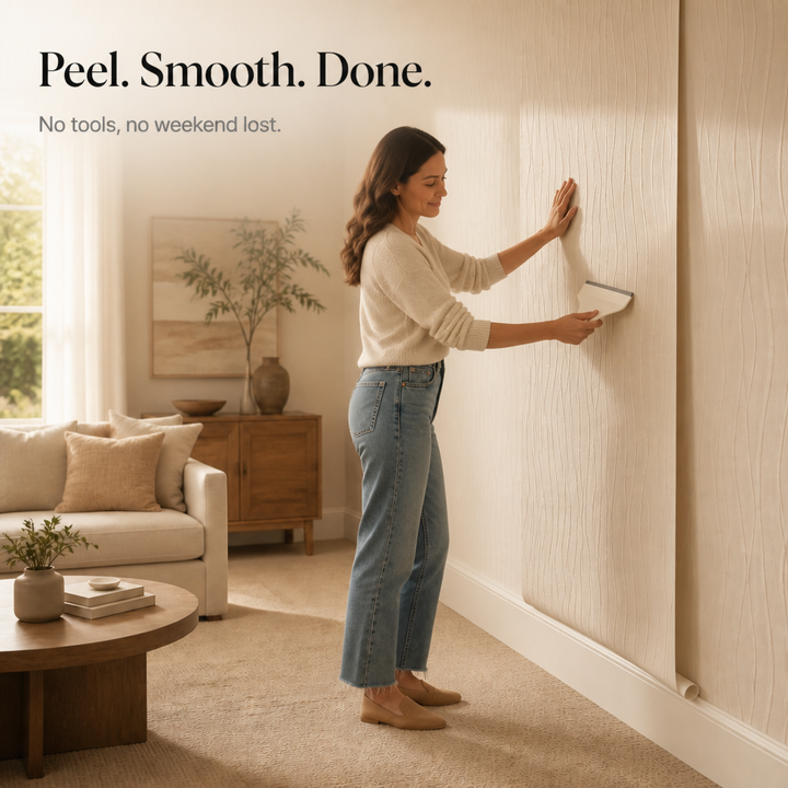 Wallura – Embossed 3D Stripe Peel-And-Stick Wallpaper
