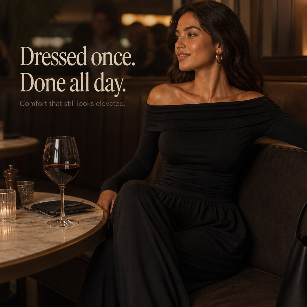 Wearbella – Off-Shoulder Ruched Wide-Leg Jumpsuit